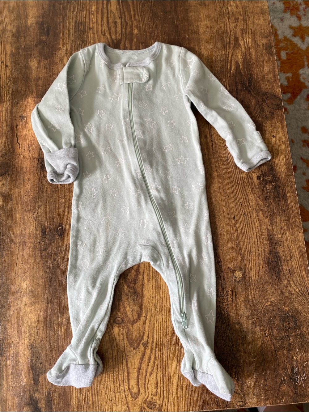 cloud island Pale Mint Star Footed One-Piece